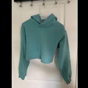 Aritzia TNA Blue Cropped Hoodie